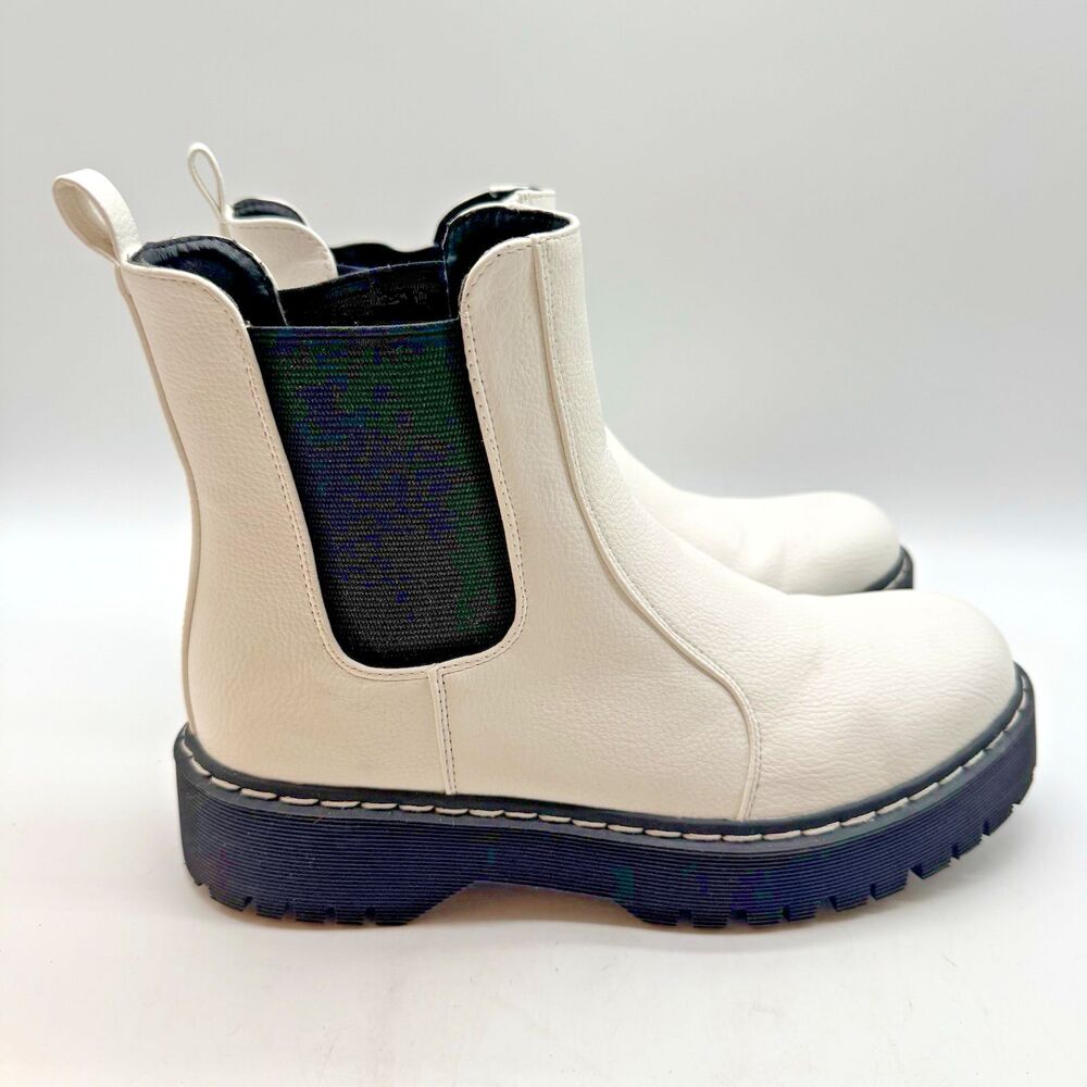 Sincerely Jules Hippie Chelsea Boot Women's 7.5M White Platform Lug Sole Pull On